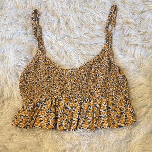 RSQ Floral Smocked Camisole in Yellow and White